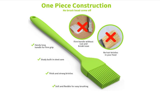 Meltingfree Silicone Basting Brush For Grilling Shrinkproof Stainfree
