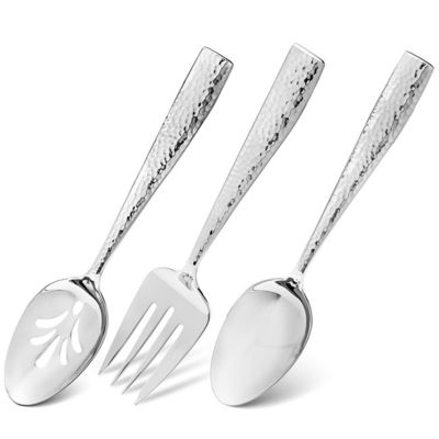8 Piece Hammered SS Flatware Kitchen Cooking Sets Household With Cake Knife