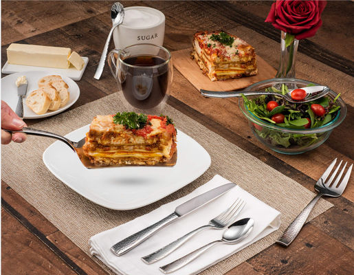 8 Piece Hammered SS Flatware Kitchen Cooking Sets Household With Cake Knife